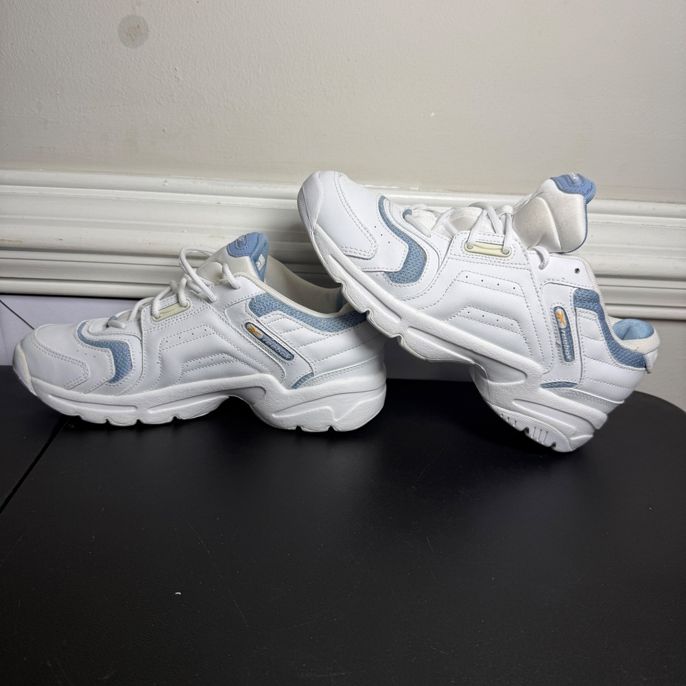 Reebok RB 201 Chunky Sneakers Womens 9.5 White Blue Y2K Retro Trainers 239926